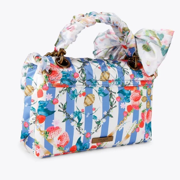 Kurt Geiger The Kensington Strawberry Floral Striped Shoulder🔥 - Picture 4 of 17